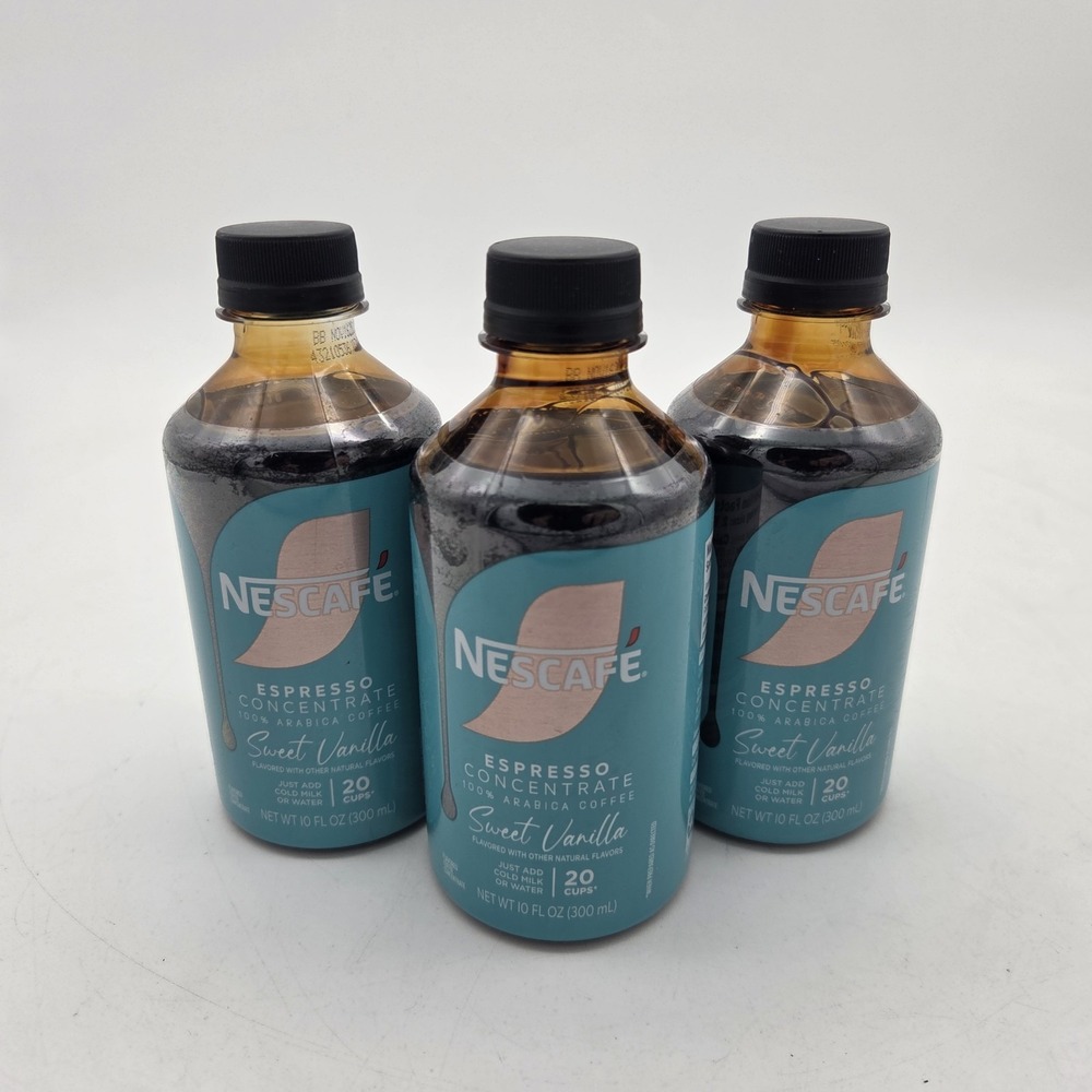 x3 Lot NESCAFÉ Espresso Concentrate Sweet Vanilla Instant Espresso Coffee 11/25